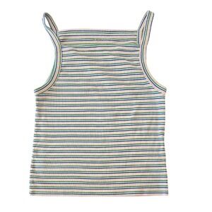 Old Navy Women's Tank Top Rib Knit Striped Multicolor Kidcore Cotton Large 90s